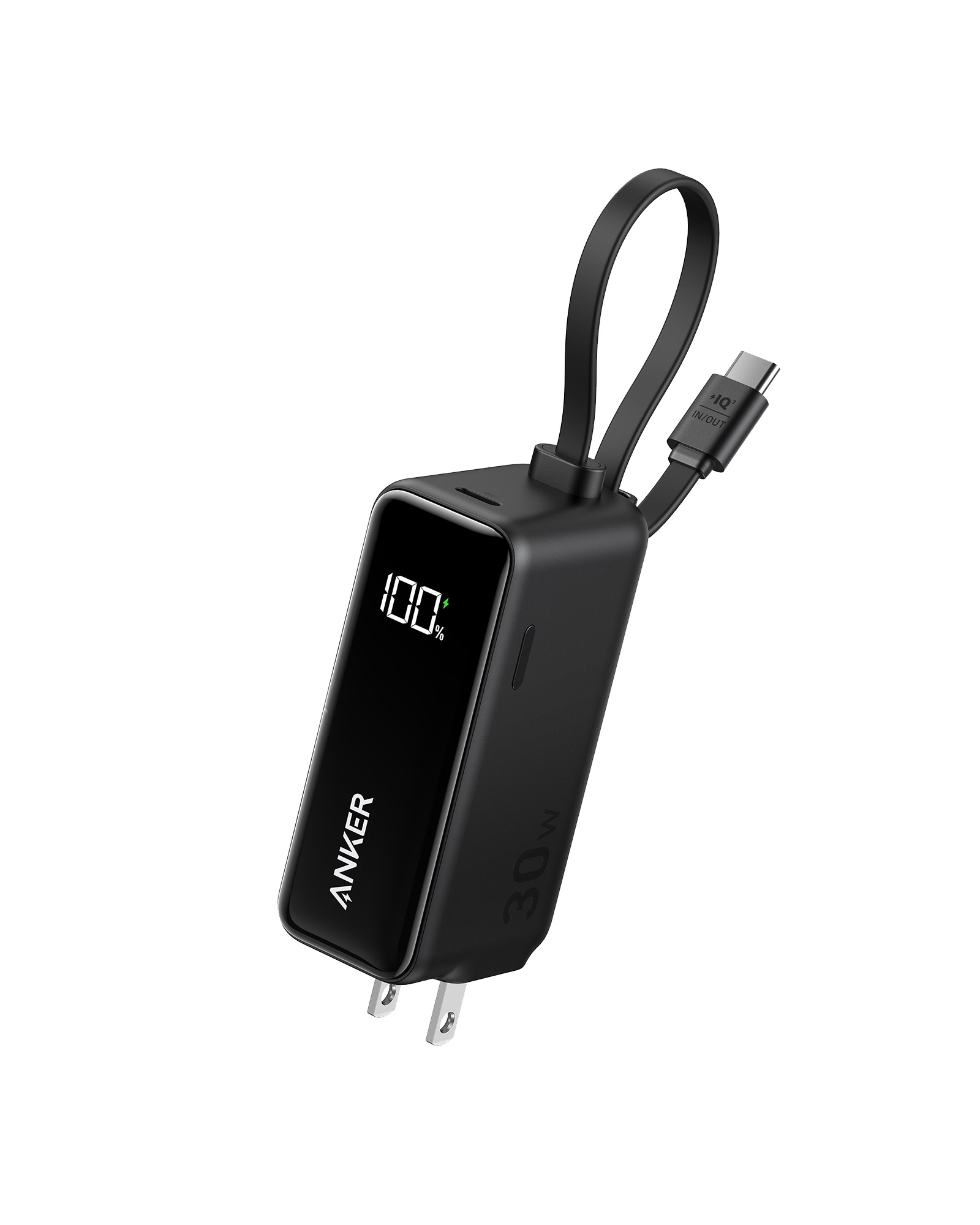 Anker Power Bank (30W, 5k, Fusion, Built-In USB-C Cable)