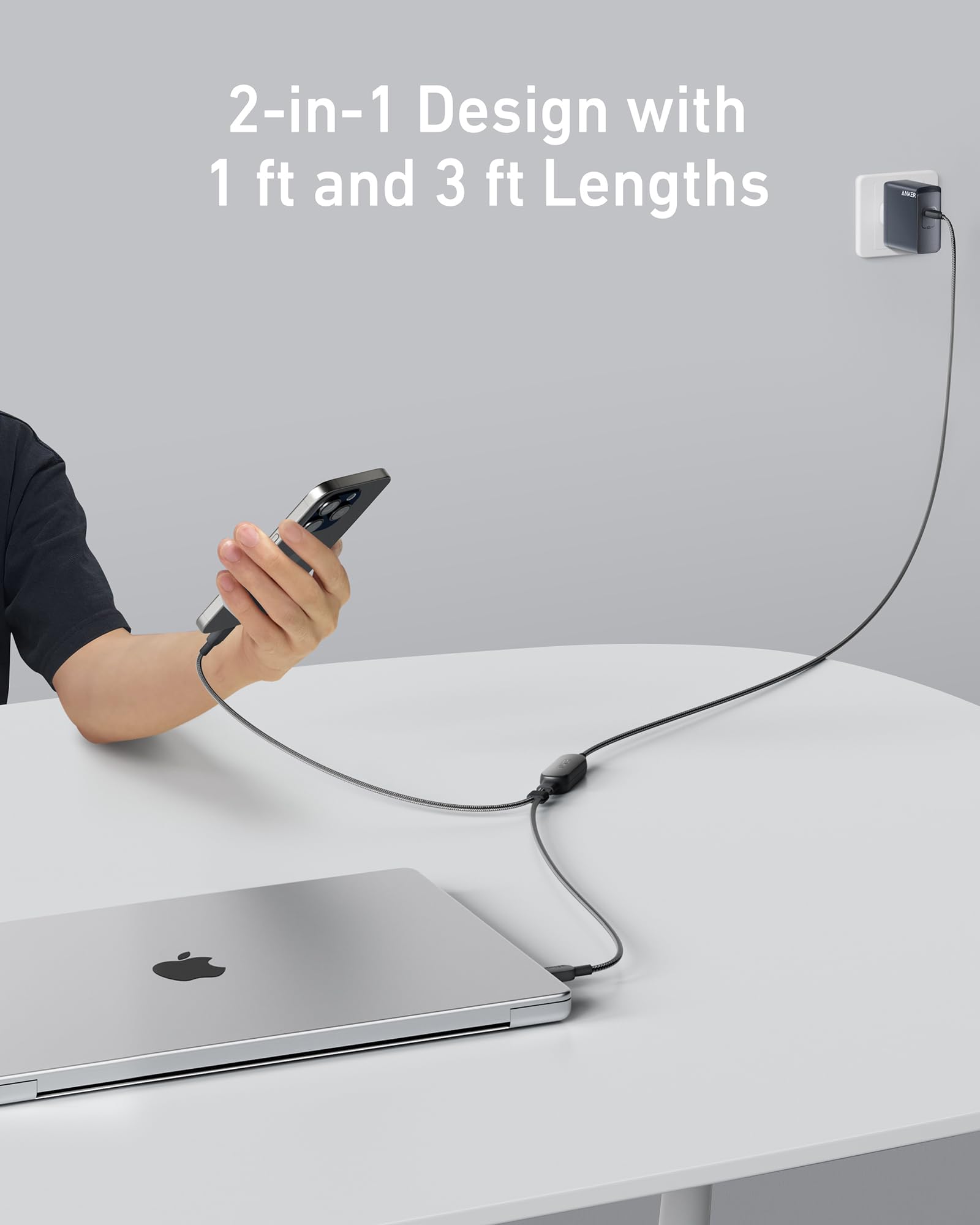 Anker Nano Charging Station (6-in-1, 67W) and Anker 140W 2-in-1 USB-C to USB-C Cable