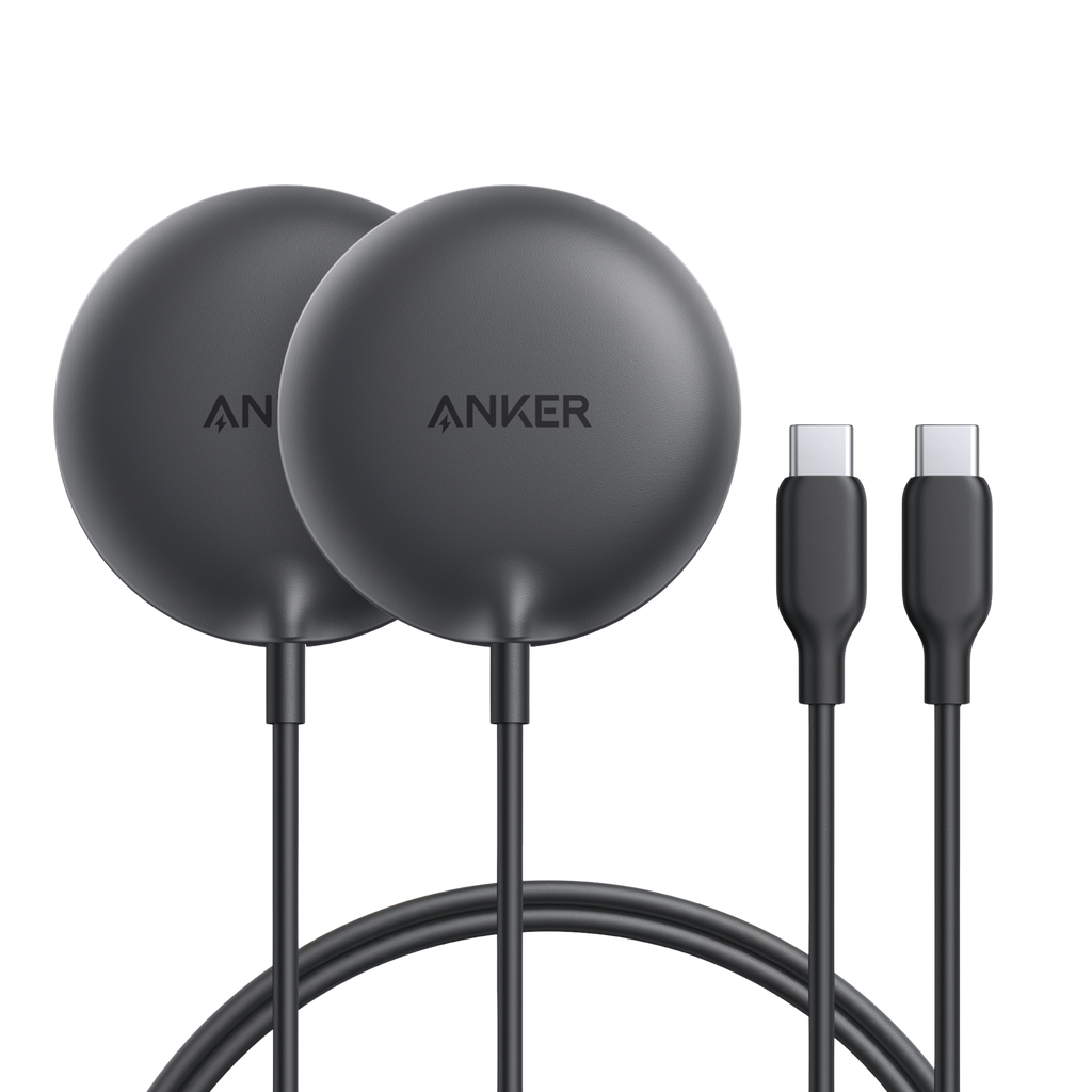 Anker round wireless charger with two Type-C cables for fast charging